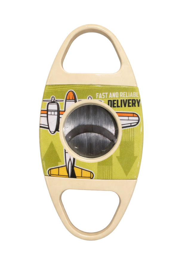 TRM2007,PremiumQuality Küba Desenli Dahili Kılıflı Krem Metal Puro Makası Kesici