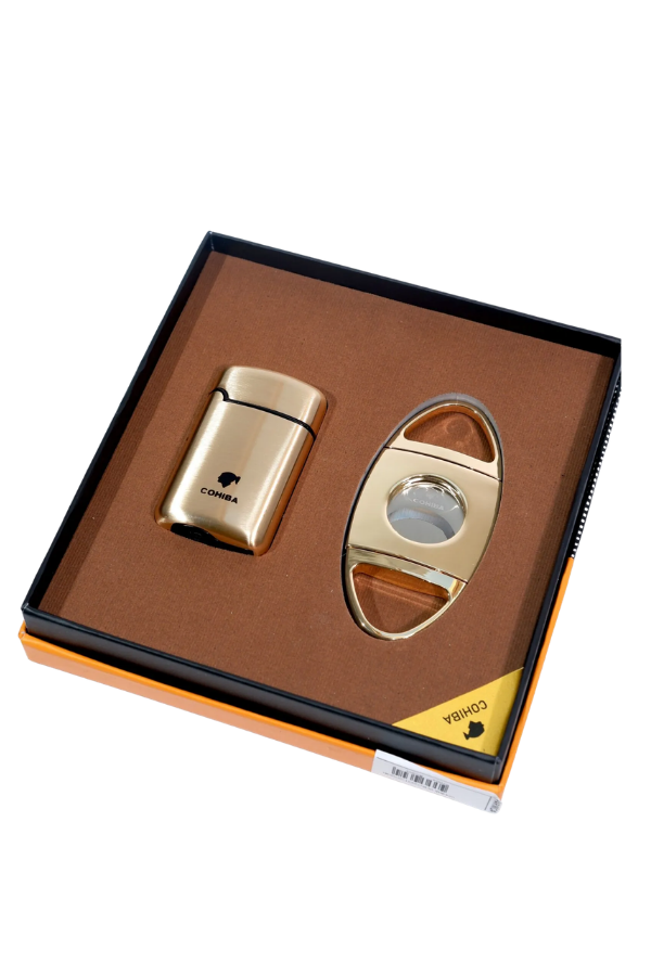 TR9182,Cohiba Çakmak Kesici İkili Gold Puro Seti