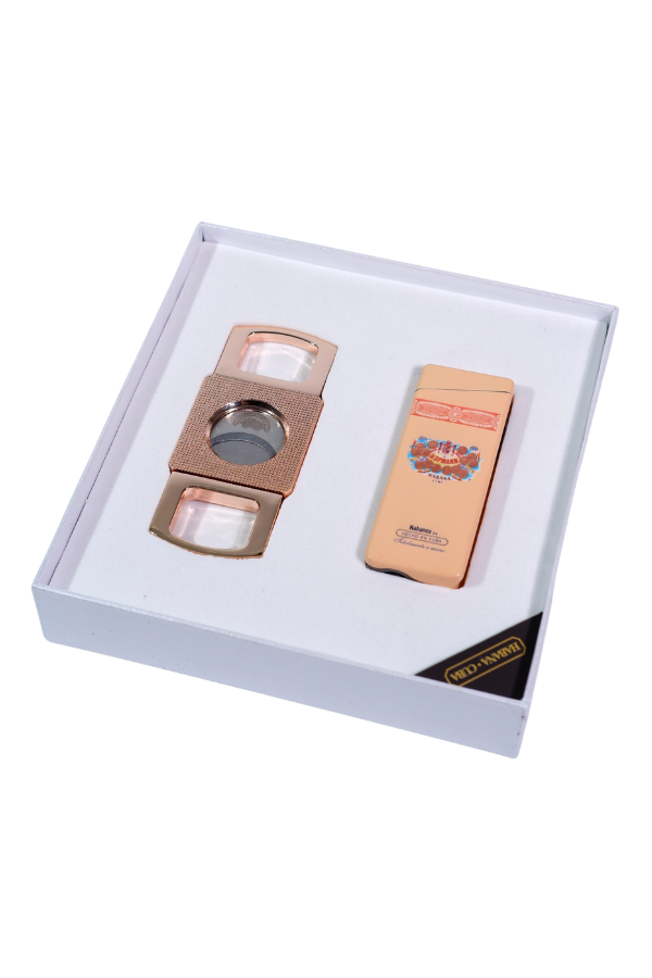 TR9113,Cohiba Özel Seri H. Upmann Çakmak Kesici İkili Krem Puro Seti