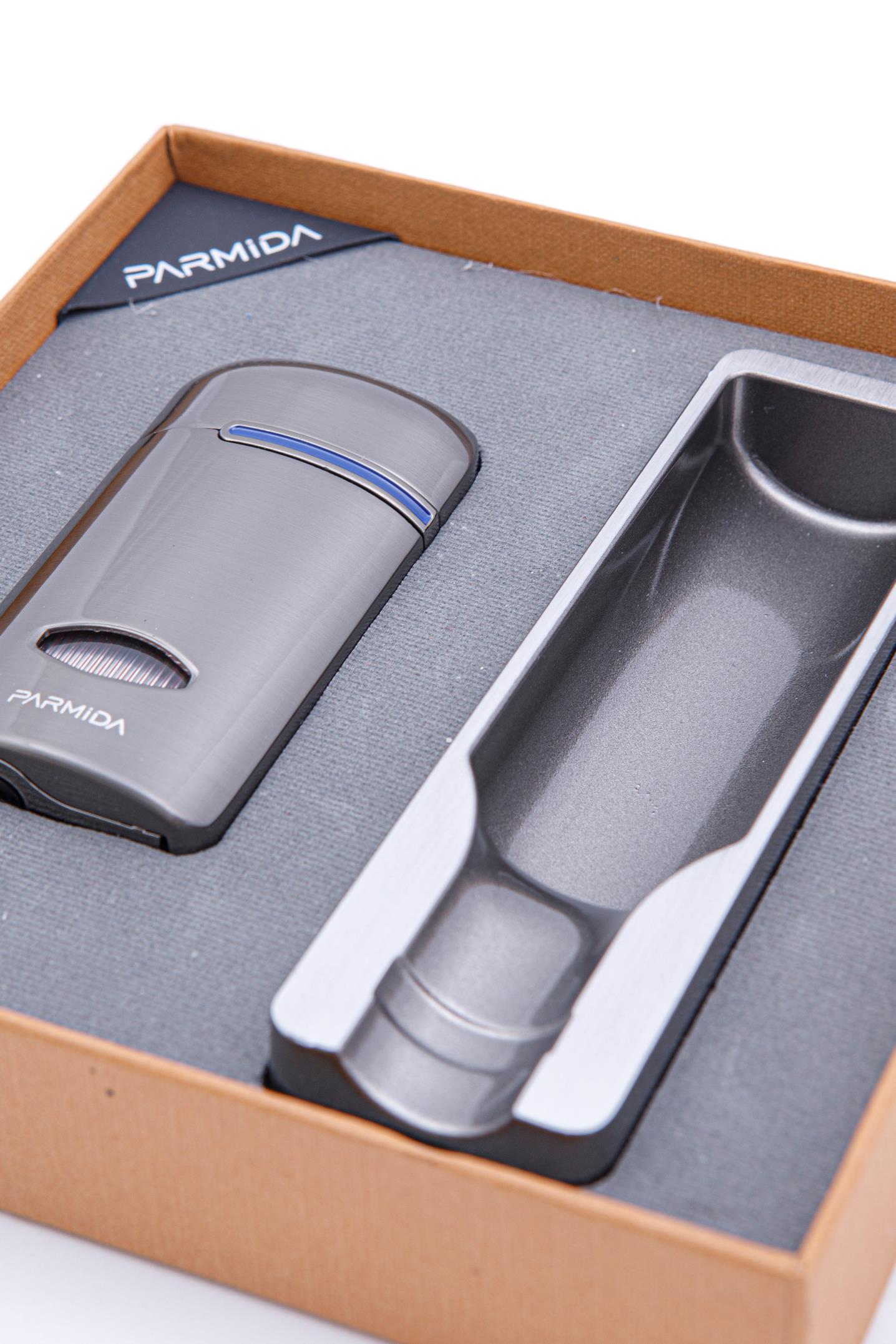 TR8398,Parmida Çakmak Küllük İkili Gunmetal Puro Seti