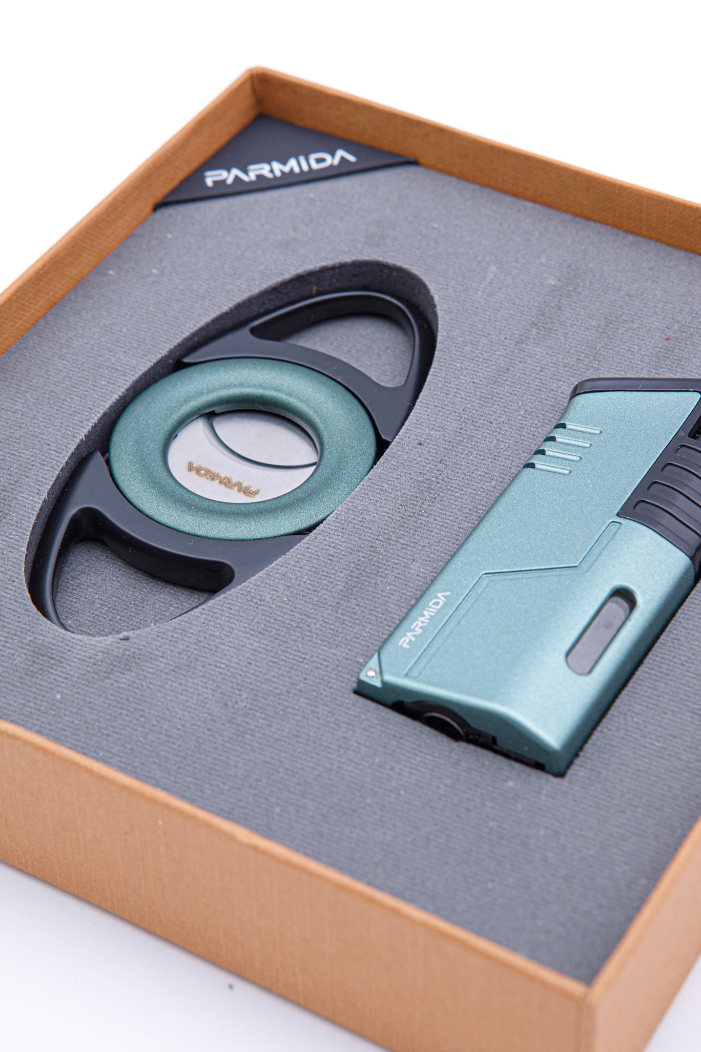 TR8419,Parmida Çakmak Kesici İkili Yeşil Puro Seti