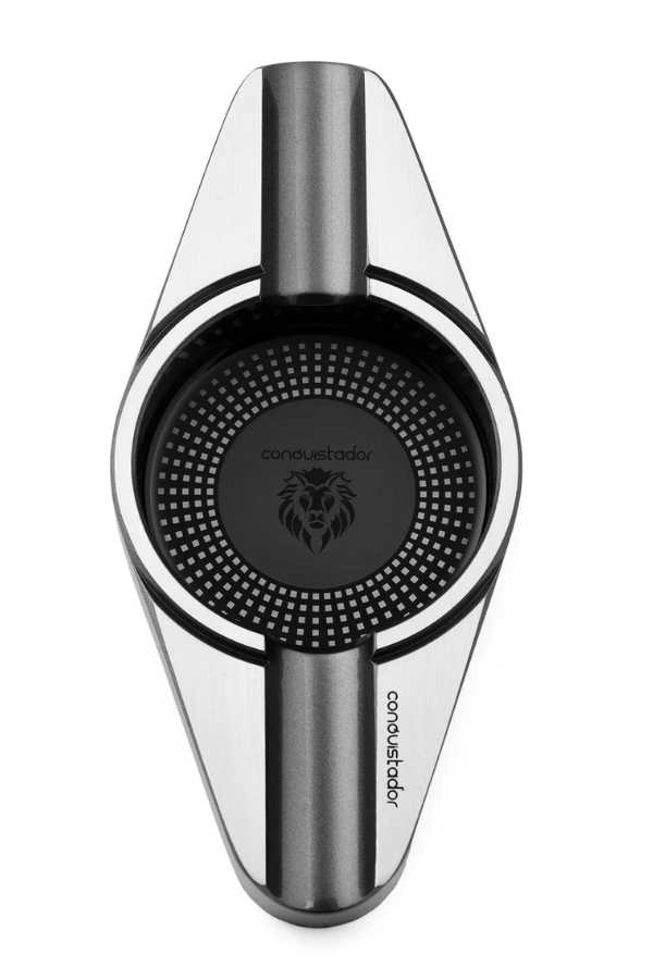 CNQ-011,Conquistador Gunmetal Gümüş İkili Porselen Puro Küllüğü