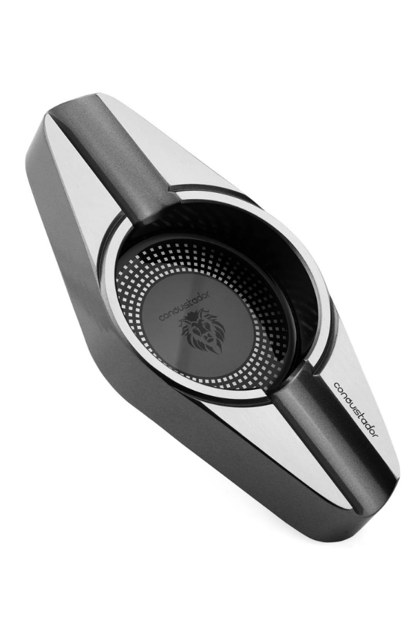 CNQ-011,Conquistador Gunmetal Gümüş İkili Porselen Puro Küllüğü