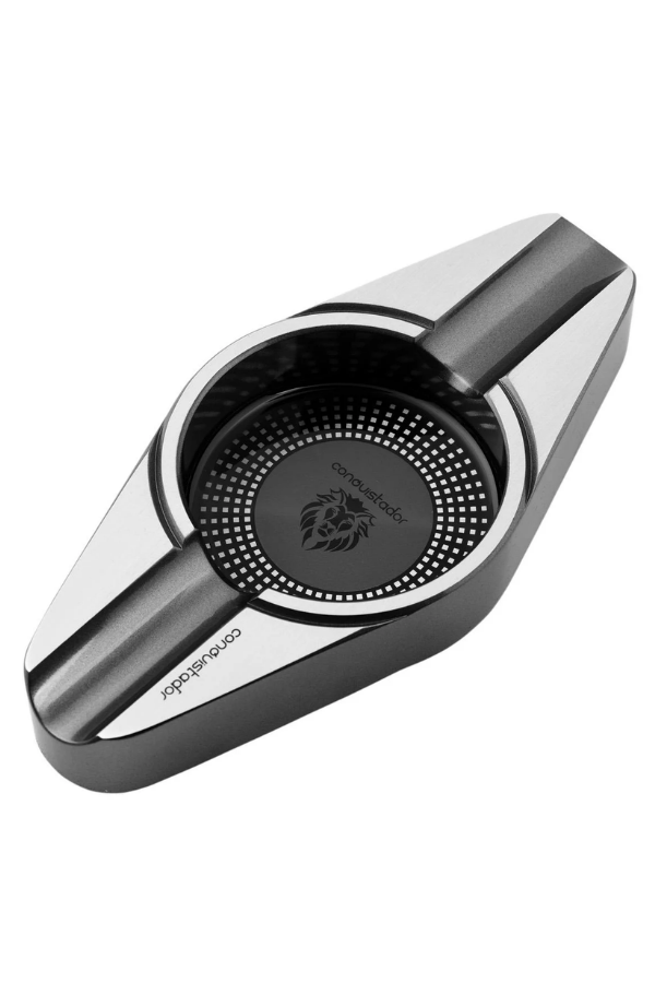 CNQ-011,Conquistador Gunmetal Gümüş İkili Porselen Puro Küllüğü