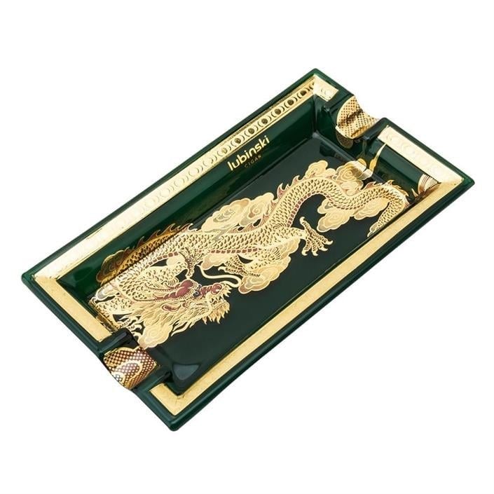 LB-876,Lubinski Elegant Dragon İkili Dikdörtgen Puro Küllüğü Yeşil