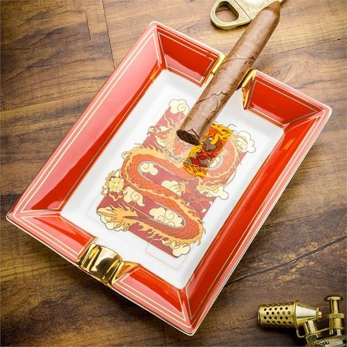 LB-881,Lubinski Red Elegant Chinise Dragon İkili Puro Küllüğü
