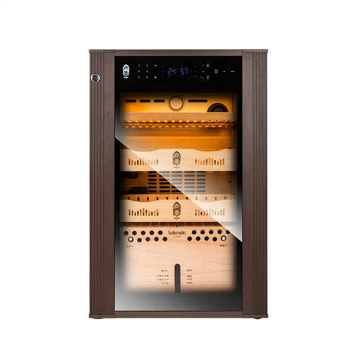 LB-038,Lubinski Kahverengi Parmak İzi Kilitli Elektronik Puro Dolabı RA-779