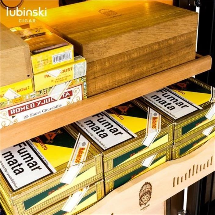 LB-038,Lubinski Kahverengi Parmak İzi Kilitli Elektronik Puro Dolabı RA-779