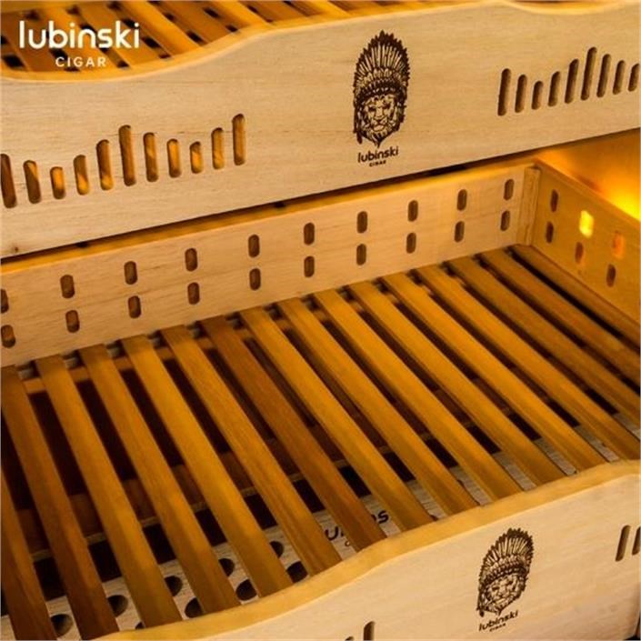 LB-038,Lubinski Kahverengi Parmak İzi Kilitli Elektronik Puro Dolabı RA-779