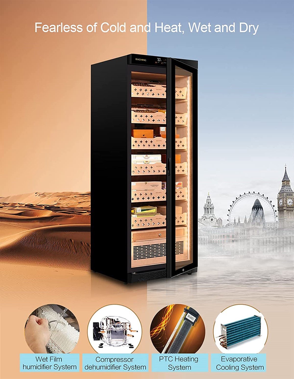 RCHNG-4,Raching Elektronik Puro Dolabı Siyah MON2800A