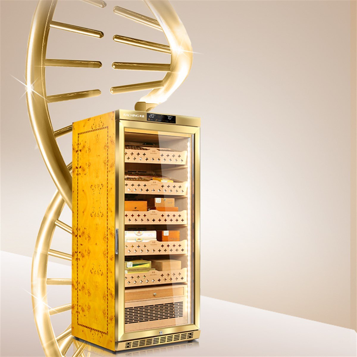 RCHNG-5,Raching Elektronik Puro Dolabı Gold MON1800A