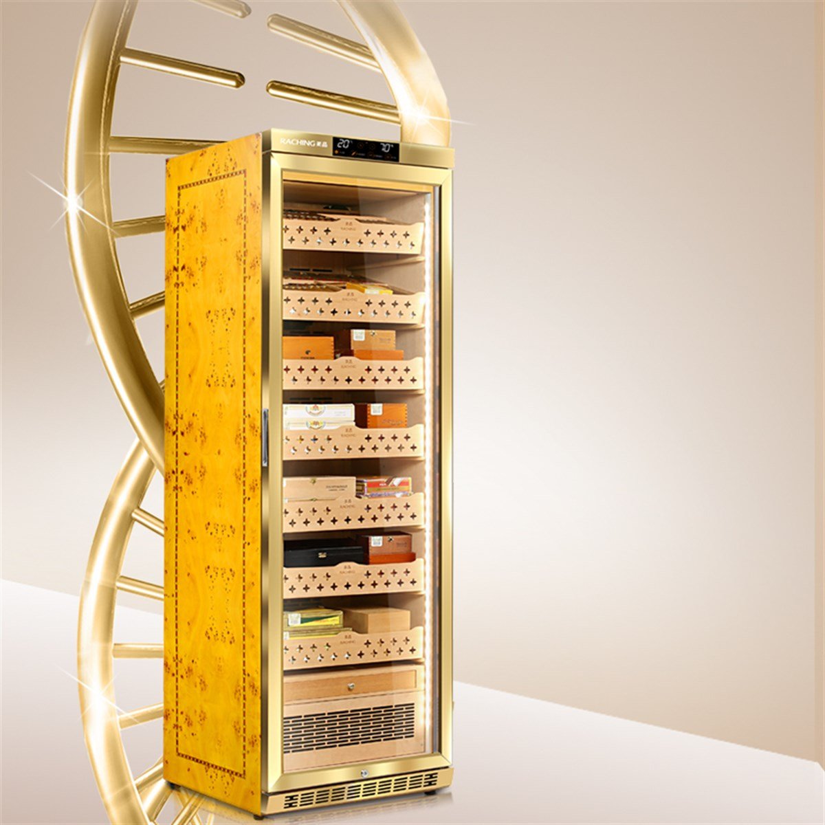 RCHNG-3,Raching Elektronik Puro Dolabı Gold MON2800A