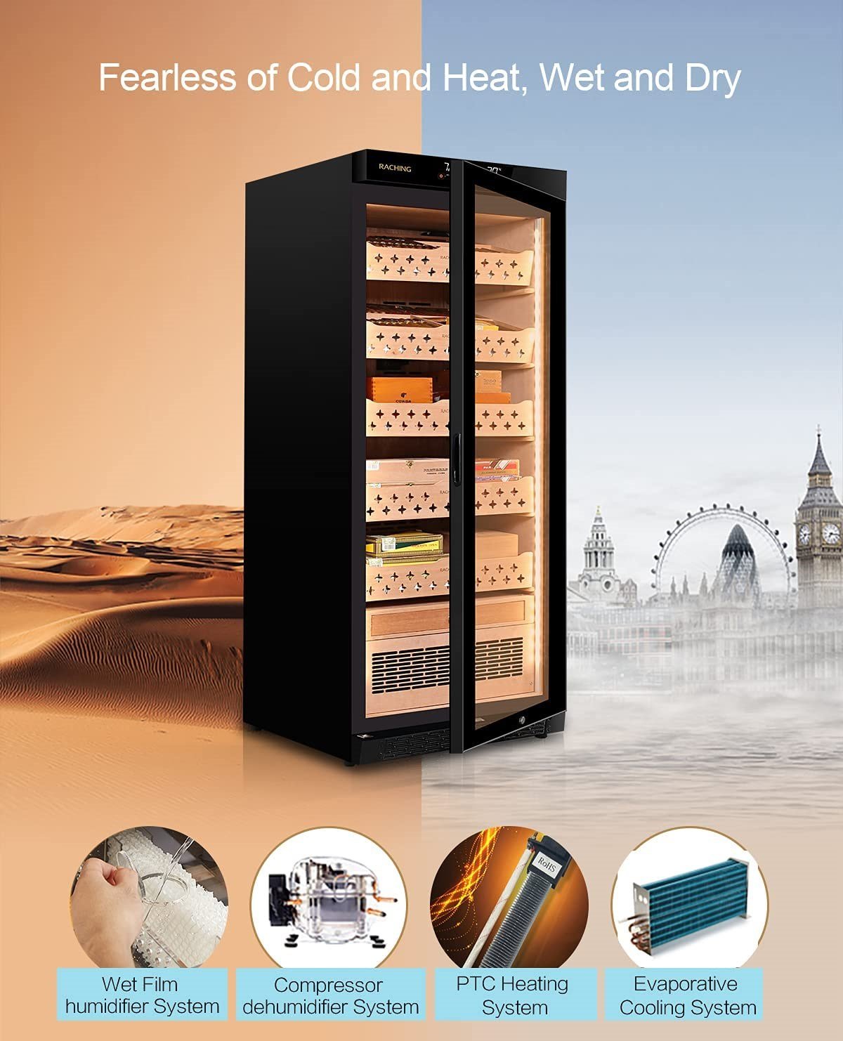 RCHNG-6,Raching Elektronik Puro Dolabı Siyah MON1800A