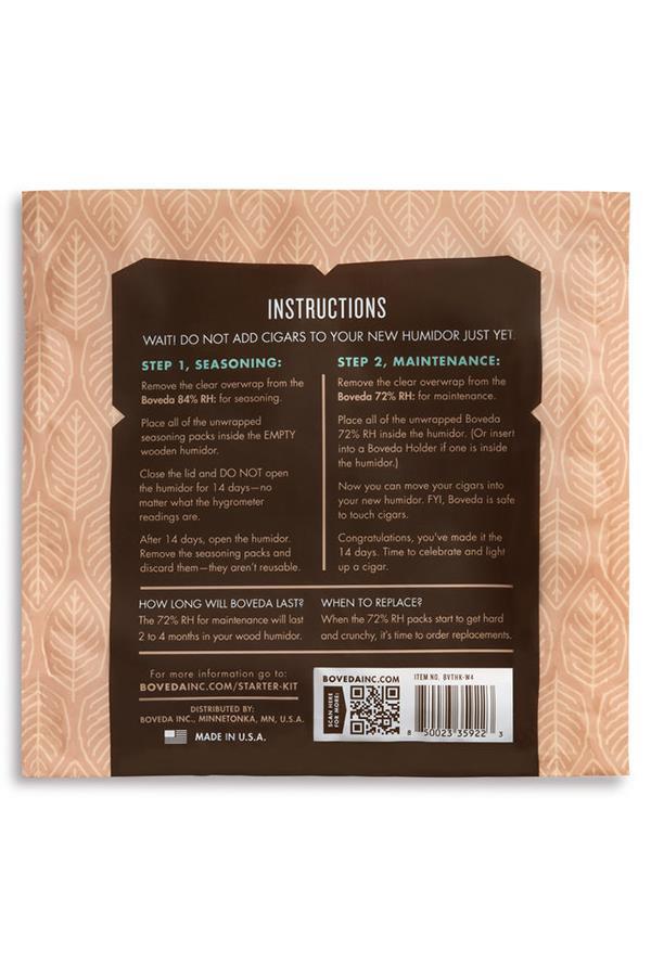 TR7405,Boveda Humidor Başlangıç Kiti 84% + 72% 75-100 Puro Kapasitesi