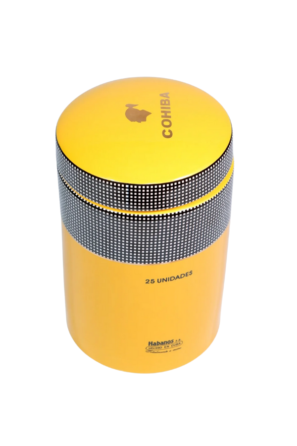 TR9087,Cohiba Sarı Nokta Desenli Puro Saklama Kutusu Jar