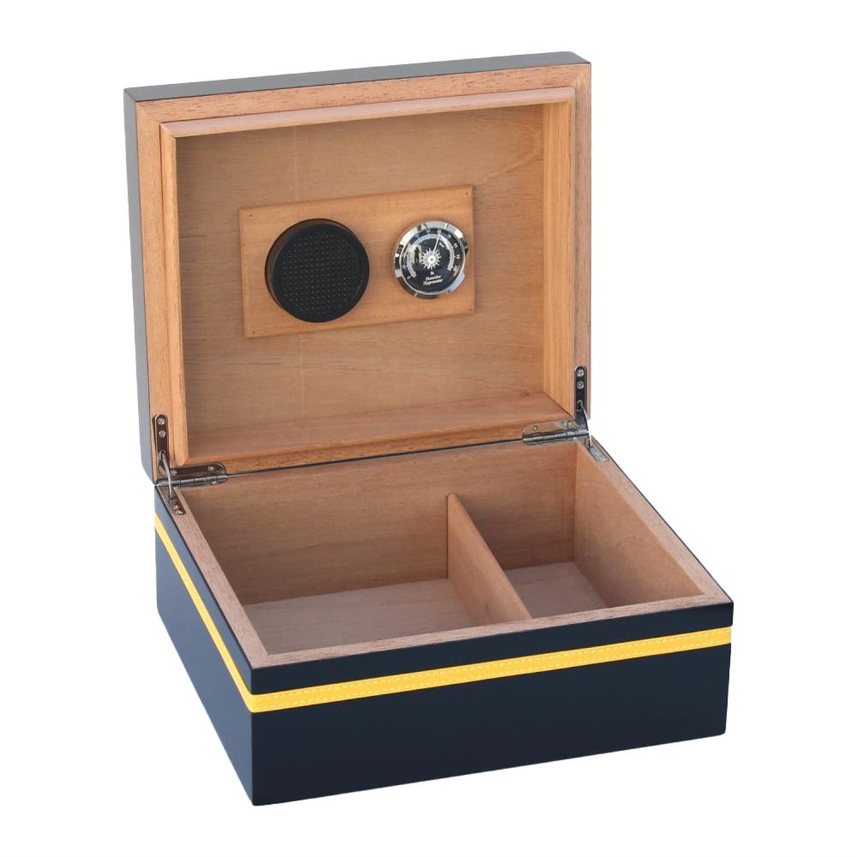 TR3223,Cohiba Siyah-Sarı Şeritli Humidor Puro Kutusu