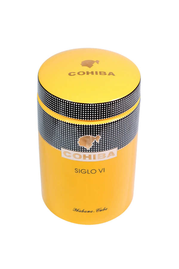 TR9087,Cohiba Sarı Nokta Desenli Puro Saklama Kutusu Jar
