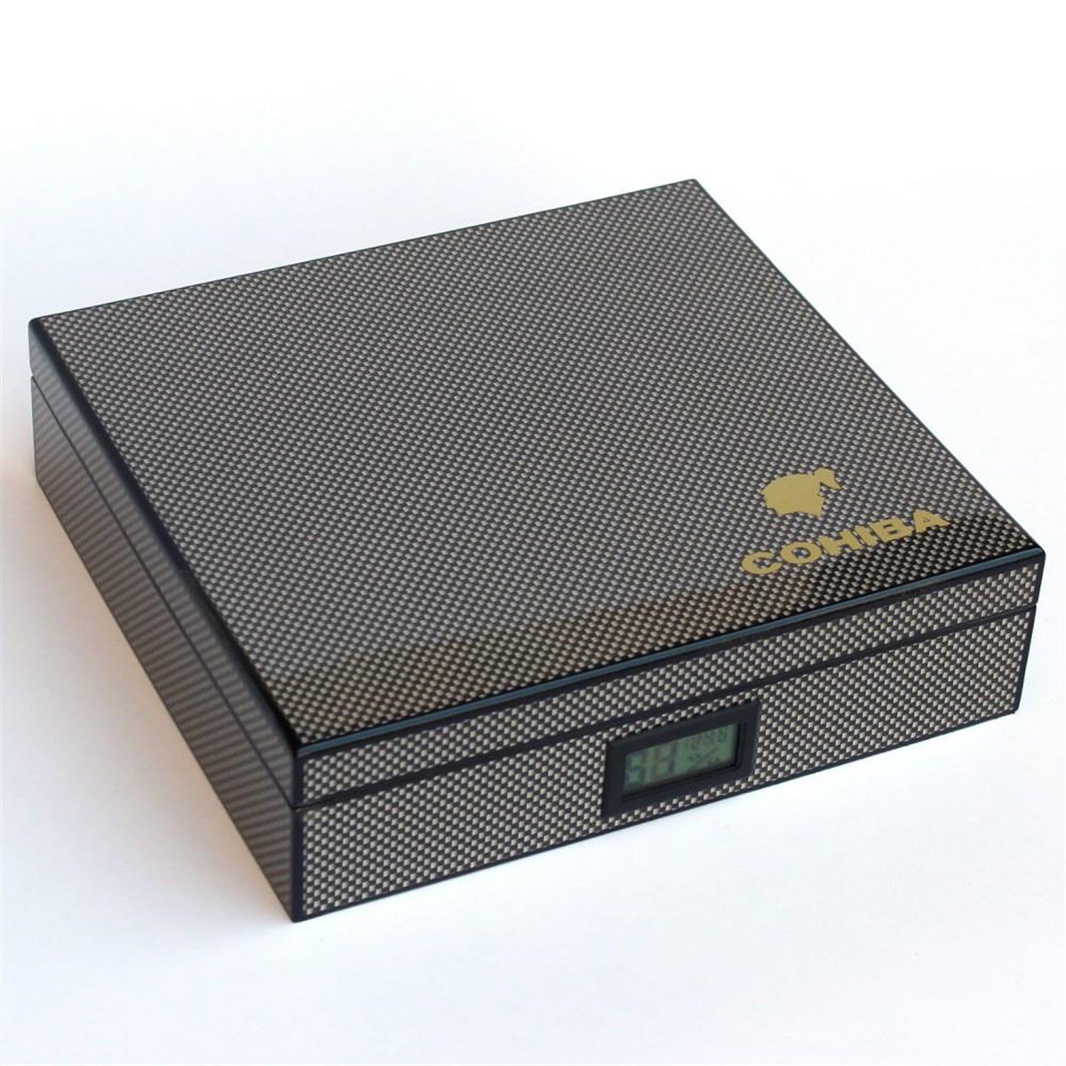 TR3219,Cohiba Karbon Desenli Humidor Puro Kutusu