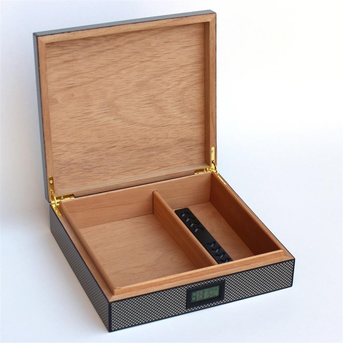 TR3219,Cohiba Karbon Desenli Humidor Puro Kutusu