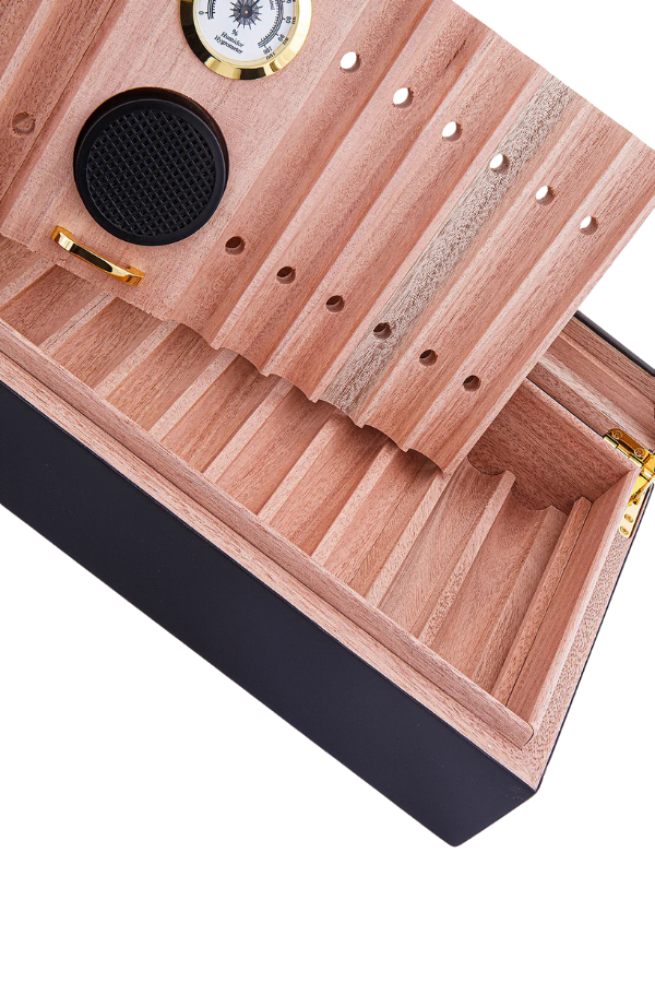 TR8788,PremiumQuality Tocoa Siyah Sedir Humidor Puro Kutusu