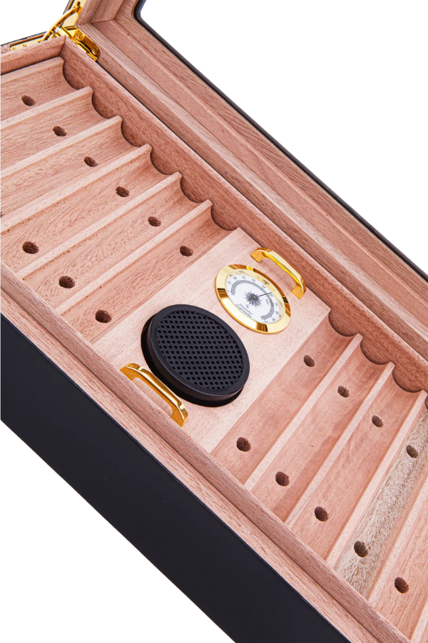 TR8788,PremiumQuality Tocoa Siyah Sedir Humidor Puro Kutusu