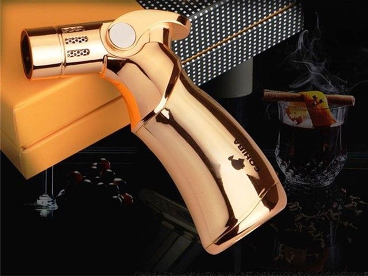 TR784,Cohiba 4 Torch Altın Masa Tipi Puro Çakmağı