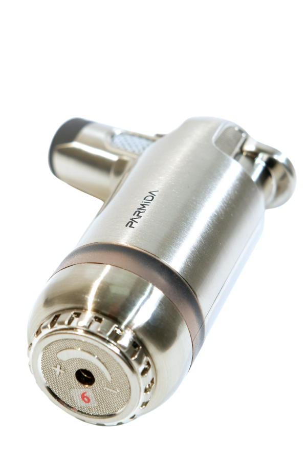 TR9241,Parmida 3 Torch Pürmüz Gümüş Masa Tipi Metal Puro Çakmağı