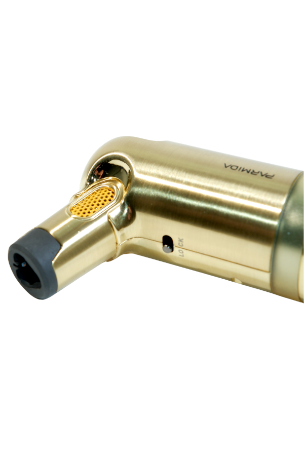 TR9240,Parmida 3 Torch Pürmüz Gold Masa Tipi Metal Puro Çakmağı