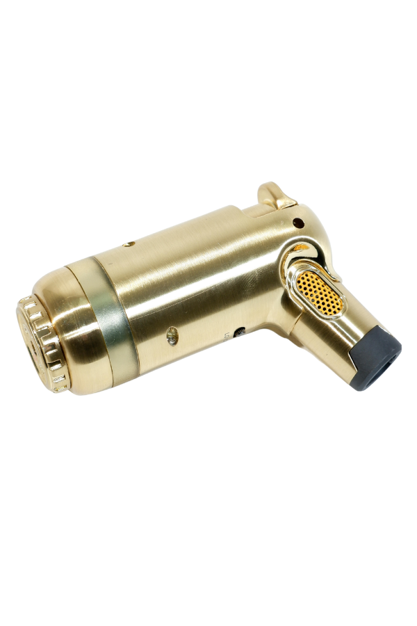 TR9240,Parmida 3 Torch Pürmüz Gold Masa Tipi Metal Puro Çakmağı