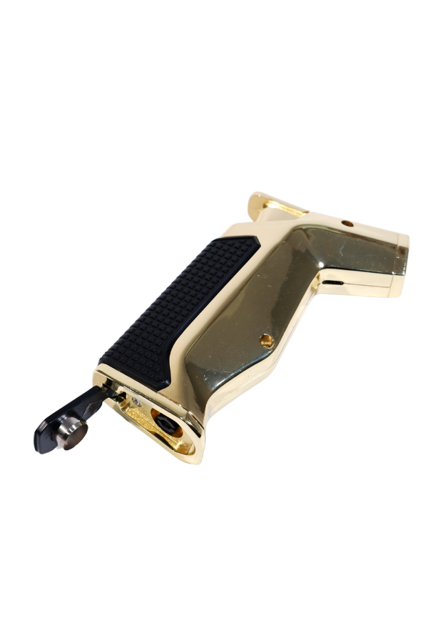 TR9233,Parmida Tek Torch Pürmüz Siyah-Gold Masa Tipi Metal Puro Çakmağı