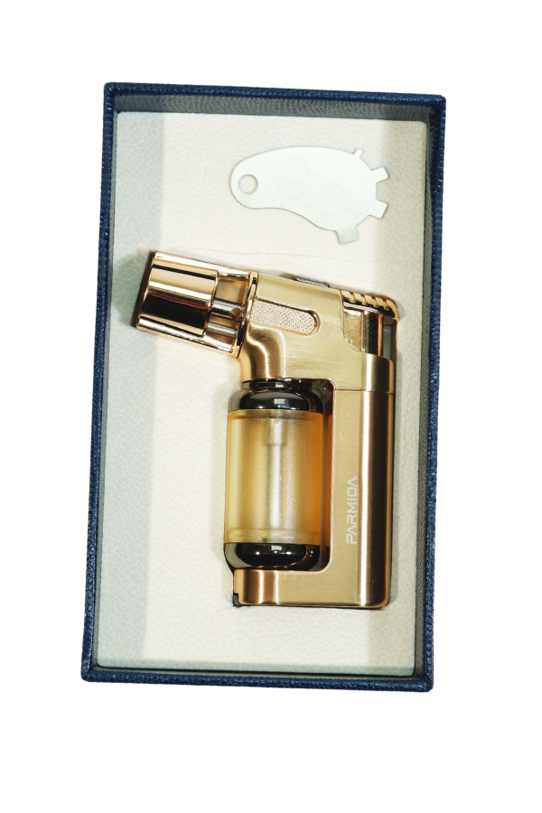 TR9248,Parmida Tek Torch Pürmüz Gold Masa Tipi Metal Puro Çakmağı
