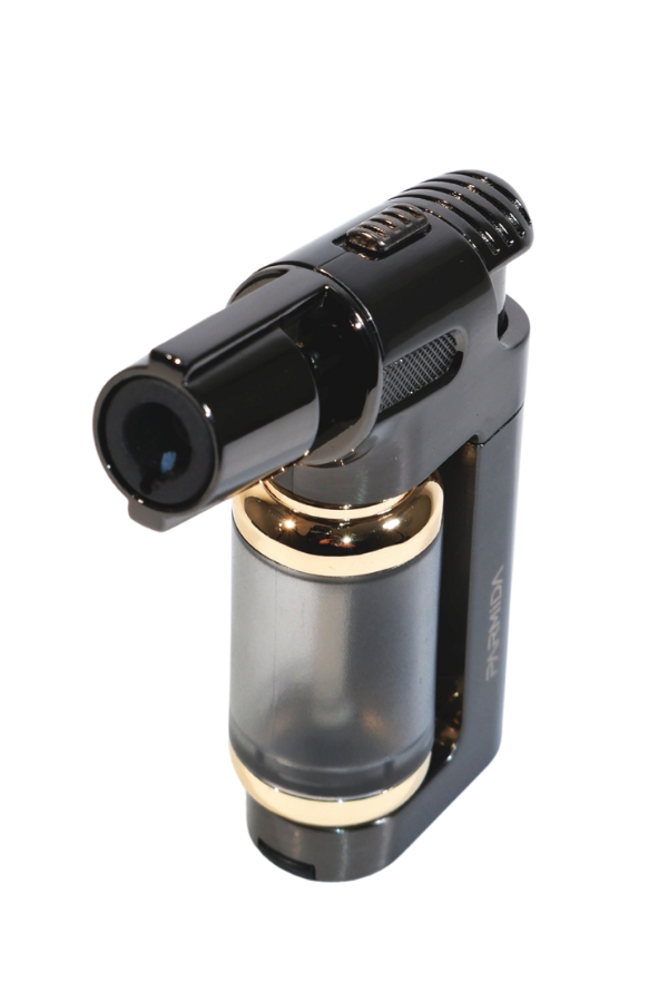 TR9247,Parmida Tek Torch Pürmüz Gümüş Masa Tipi Metal Puro Çakmağı
