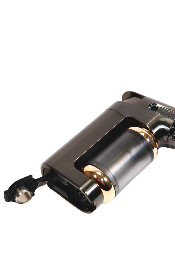 TR9247,Parmida Tek Torch Pürmüz Gümüş Masa Tipi Metal Puro Çakmağı