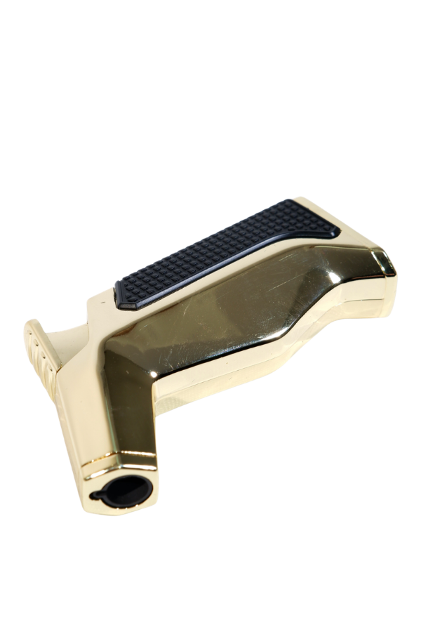 TR9233,Parmida Tek Torch Pürmüz Siyah-Gold Masa Tipi Metal Puro Çakmağı