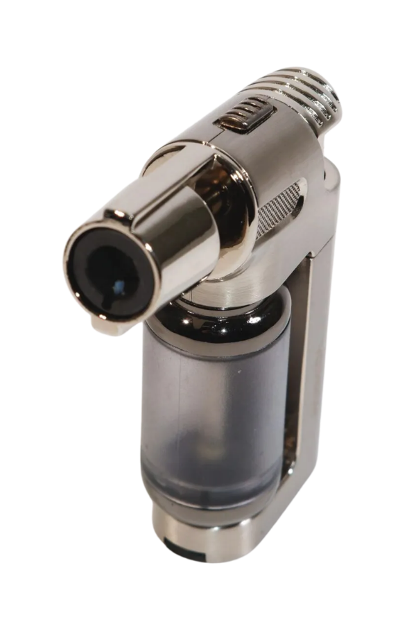 TR9247,Parmida Tek Torch Pürmüz Gümüş Masa Tipi Metal Puro Çakmağı