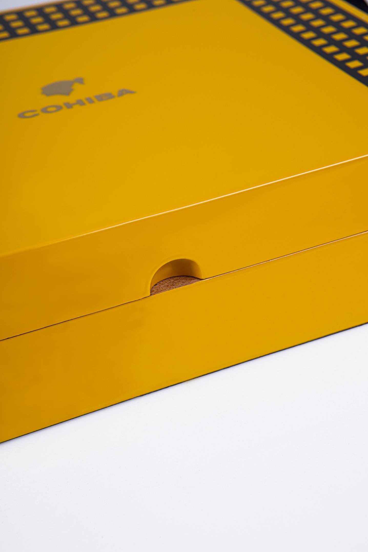 TR8400,Cohiba Sarı Nokta Desenli Sedir Humidor Puro Kutusu