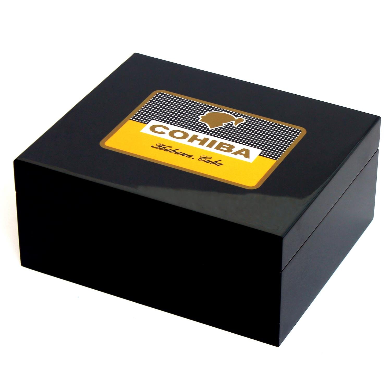 TR8198,Cohiba Siyah Sedir Humidor Puro Kutusu