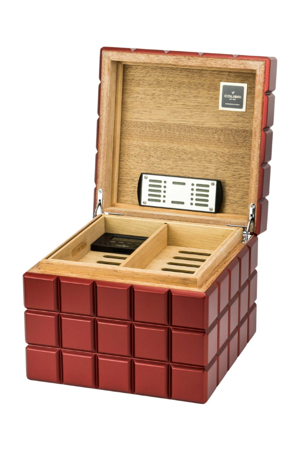 TR8373,Colibri Heritage Cube Kırmızı Sedir Humidor Puro Kutusu