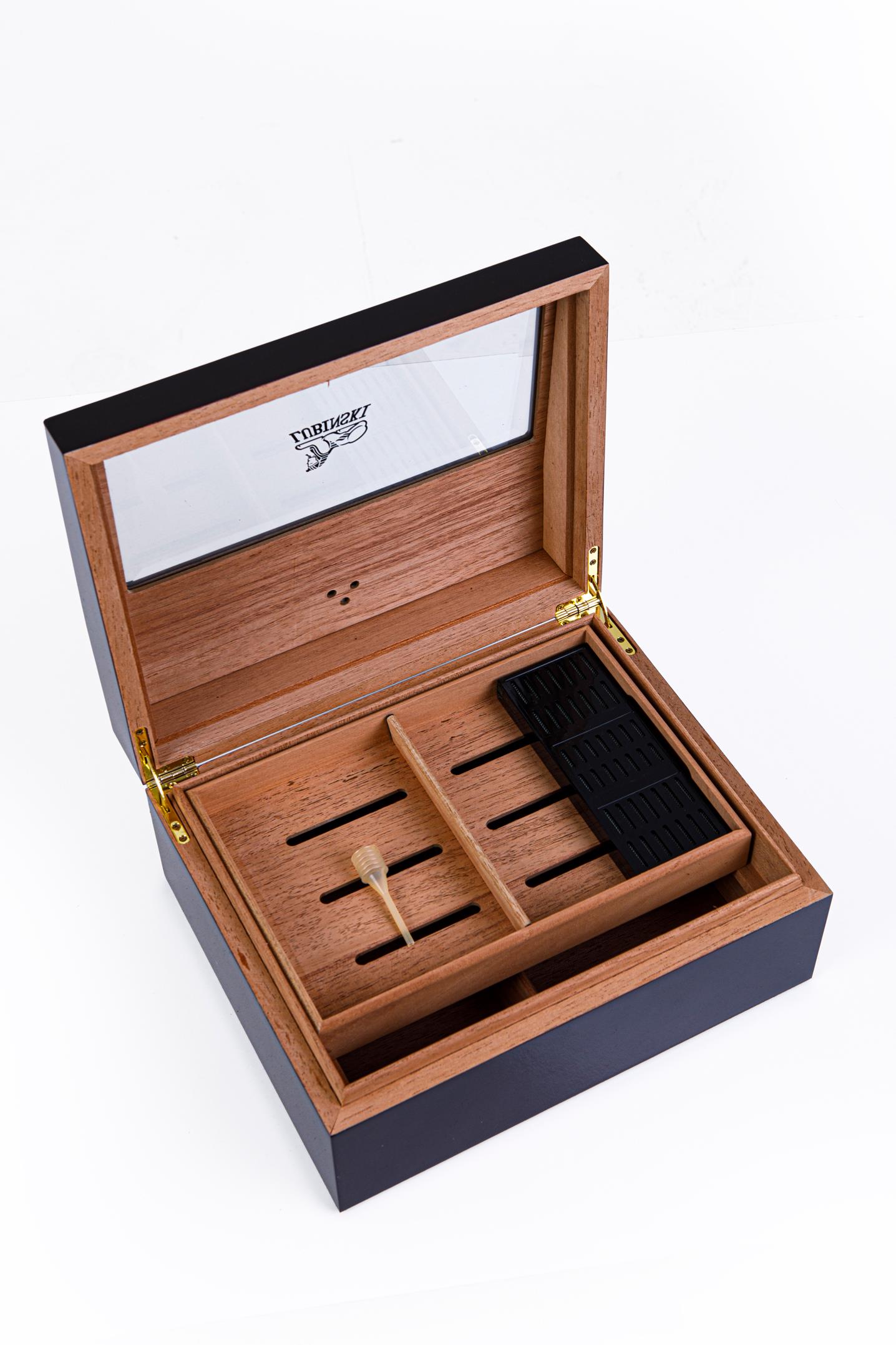 TR8403,Lubinski Kahverengi Sedir Humidor Puro Kutusu