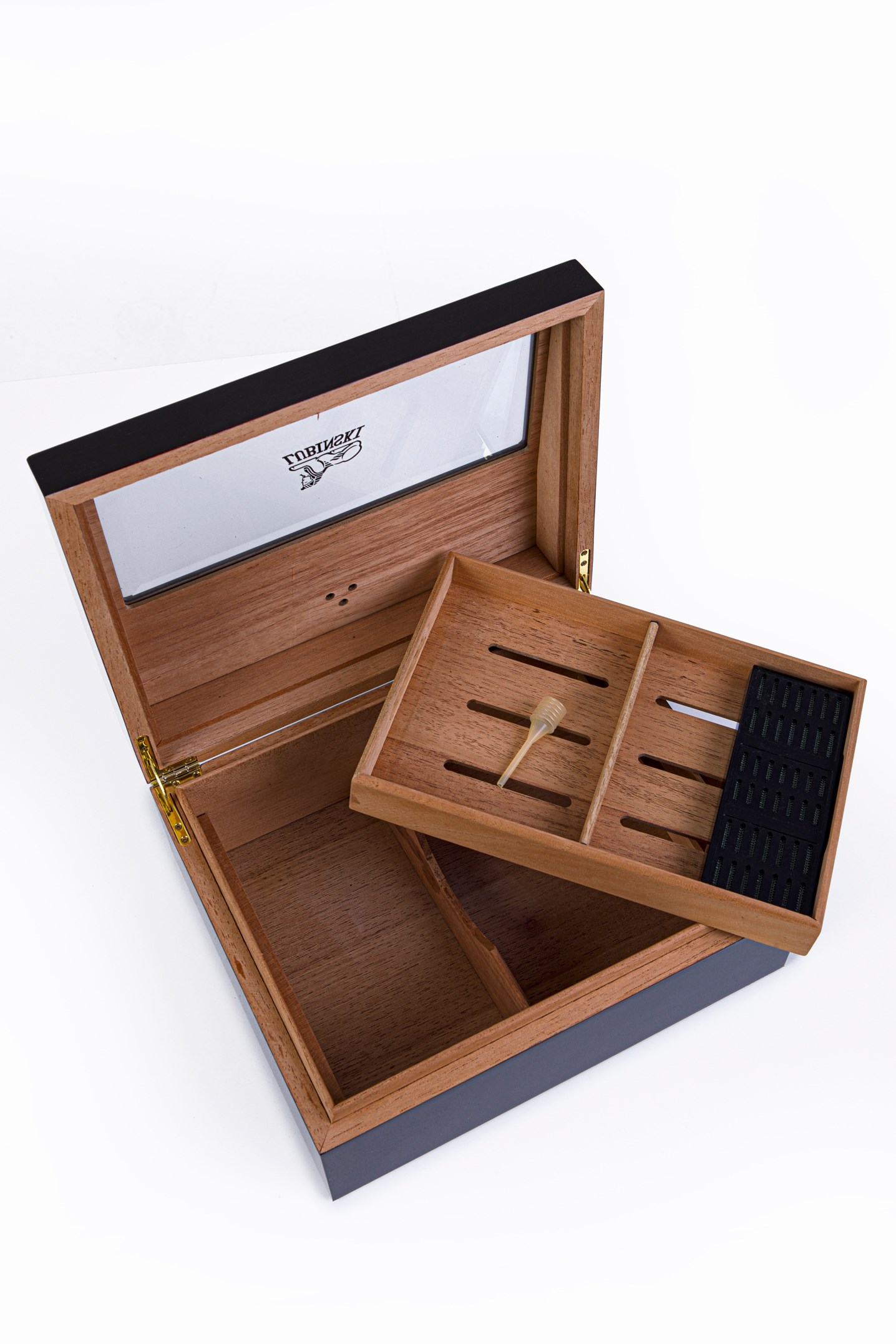 TR8403,Lubinski Kahverengi Sedir Humidor Puro Kutusu