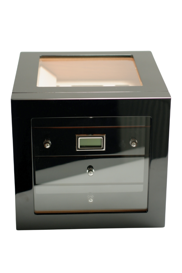 TR9641,PremiumQuality Recoleta Siyah Sedir Humidor Puro Kutusu