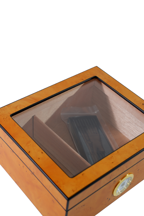 TR8790,PremiumQuality Reina Taba Desenli Sedir Humidor Puro Kutusu