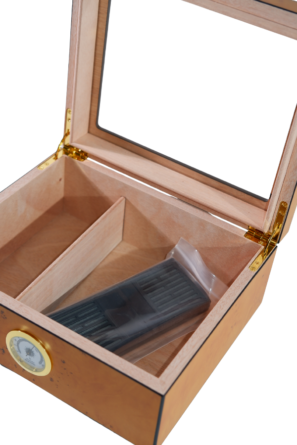 TR8790,PremiumQuality Reina Taba Desenli Sedir Humidor Puro Kutusu