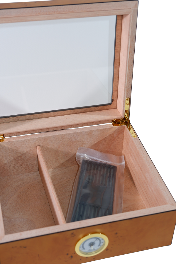 TR8790,PremiumQuality Reina Taba Desenli Sedir Humidor Puro Kutusu