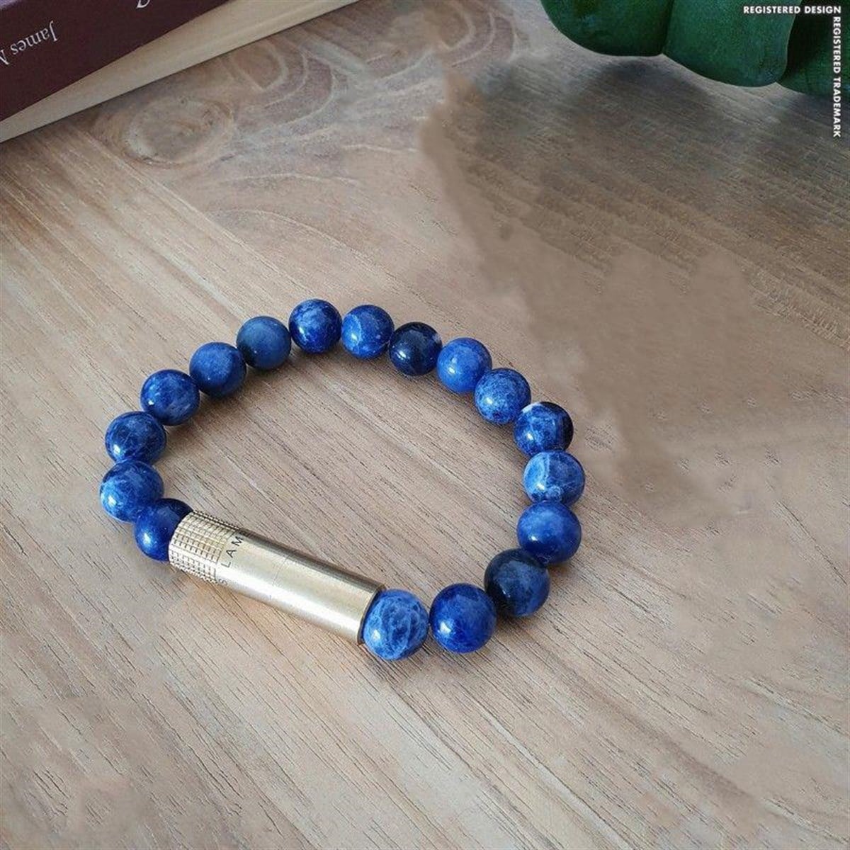 TR3881,Les Fines Lames Punch Bileklik Brass Sodalit - S