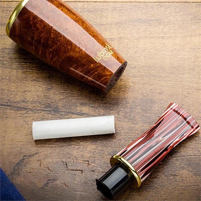 LB-935,Lubinski 4 Boy Kullanım Briar Puro Ağızlığı 9mm Filtreli Long Smooth (38-57 Ring)