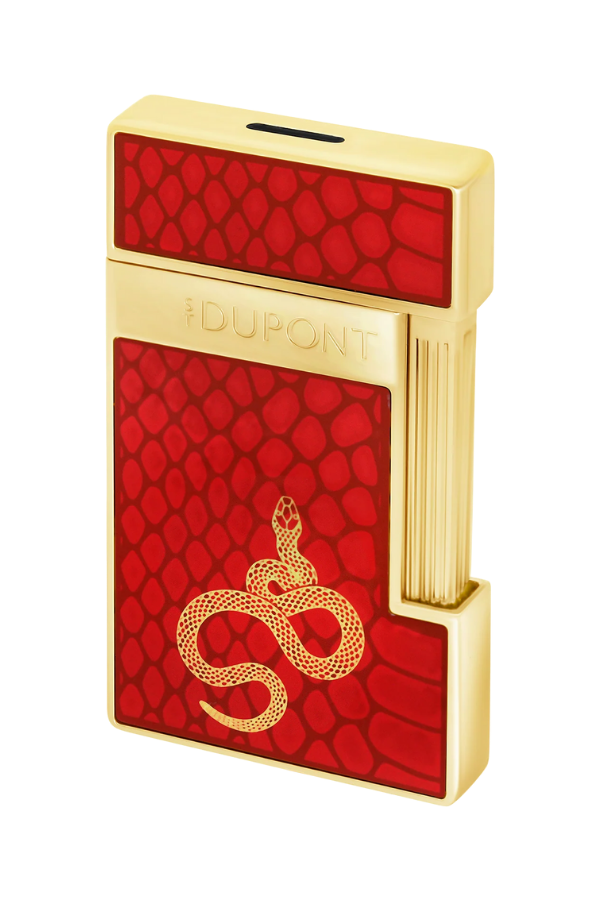 TR8167,S.T. Dupont Lacquered Slimmy Kırmızı Puro Çakmağı 28075