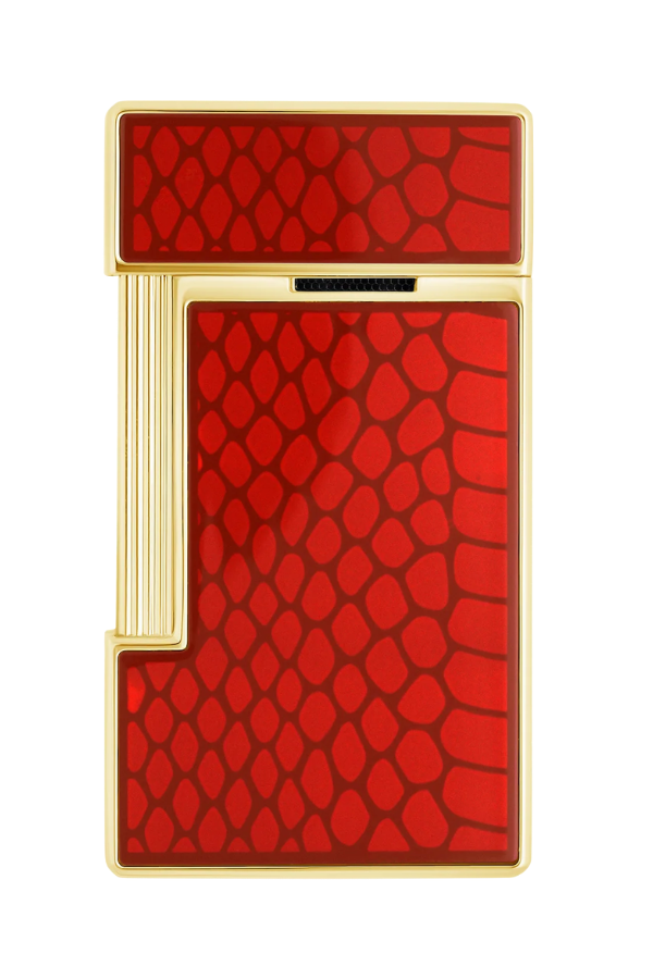TR8167,S.T. Dupont Lacquered Slimmy Kırmızı Puro Çakmağı 28075