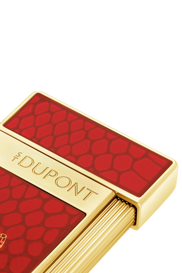 TR8167,S.T. Dupont Lacquered Slimmy Kırmızı Puro Çakmağı 28075