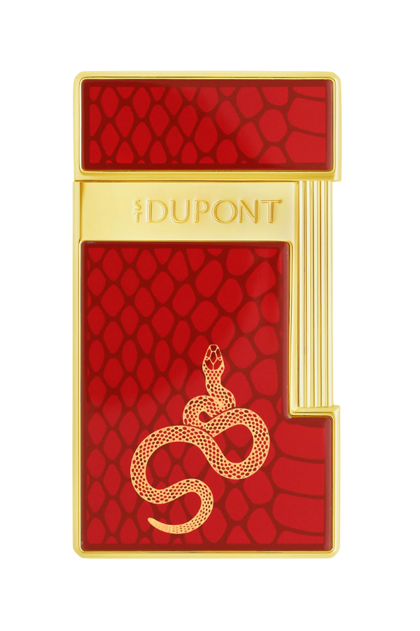 TR8167,S.T. Dupont Lacquered Slimmy Kırmızı Puro Çakmağı 28075